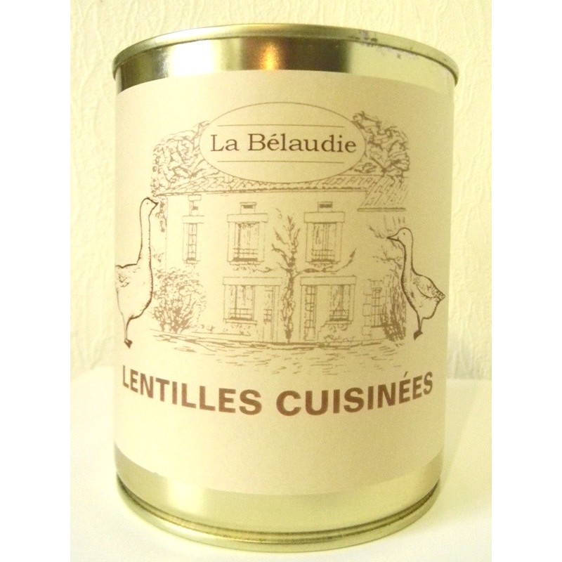 Lentilles cuisinées à la graisse de canard